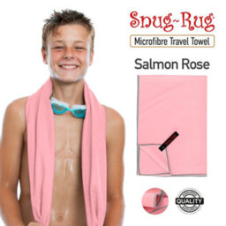 Snug Rug Microfibre Beach Towel Super Absorbent Quick Drying Lightweight Extra Large Xl 200 X 90Cm - Salmon Rose Pink - thumbnail 6