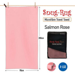 Snug Rug Microfibre Beach Towel Super Absorbent Quick Drying Lightweight Extra Large Xl 200 X 90Cm - Salmon Rose Pink - thumbnail 7