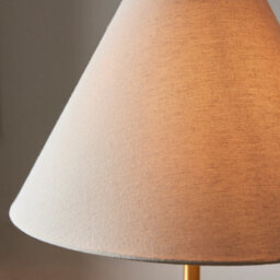 Luminosa Lighting Luminosa Pillaro Table Lamp Brushed Aged Brass Plate ,white Marble & Natural Fabric 10W Led E27 - thumbnail 3