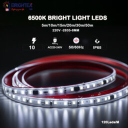 Brightex LED Brightex 20M Smd Led Strip Light White 220V Flexible Super Bright Ip65 Led Tape With Connector For Indoor & Outdoor - thumbnail 1