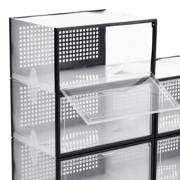 Darphe 12 Pack Clear Stackable Plastic Shoe Storage Boxes With Mesh Ventilation - thumbnail 6