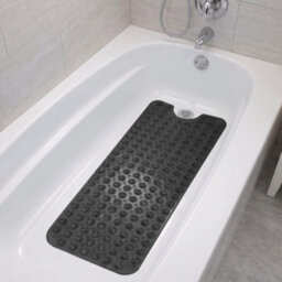 Oxford Homeware Suction Cups Gripper Shower Bath Mat Machine Washable Anti Mould And Mildew Bathroom Mat (Black, 38X70Cm) - thumbnail 8