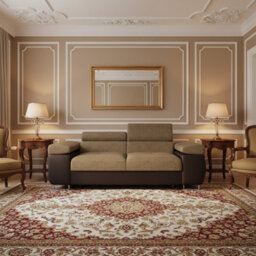 Torezio Sofa 2 Two Seater With Adjustable Headrests Chipboard Wooden Frame 198X102X70 90Cm Brown And Beige - thumbnail 2
