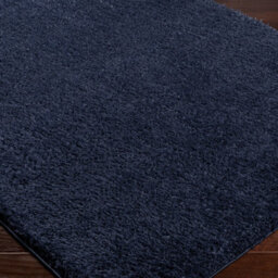 Livabliss Round Moda Shaggy-Solid Color Dark Blue Plush Soft Pile Living Bedroom Rug 160 X 160 Cm Easy Care, Non Shedding - thumbnail 6