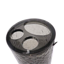 London Boutique 4 Pieces Bathroom Accessory Set Clear Soap Dispenser Toothbrush Holder Tumbler Soap Dish (Clear Black) - thumbnail 2