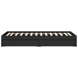 Berkfield Bed Frame With Drawers Without Mattress Black 75X190 Cm Small Single - thumbnail 5