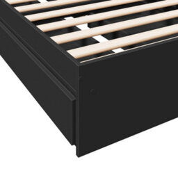 Berkfield Bed Frame With Drawers Without Mattress Black 75X190 Cm Small Single - thumbnail 8