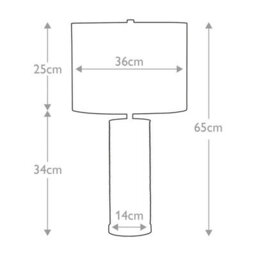 Luminosa Lighting Luminosa Ripple Table Lamp With Round Shade, White With Black Shade - thumbnail 5