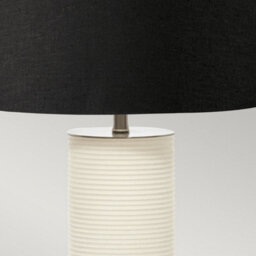 Luminosa Lighting Luminosa Ripple Table Lamp With Round Shade, White With Black Shade - thumbnail 3