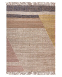 Beliani Jute Geometric Area Rug 140 X 200 Cm Brown Rustic Boho - thumbnail 1