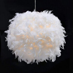 CGC Lighting Cgc White Feather Light Shade For Ceiling Pendant Light Fluffy Lamp Shade Lampshade For Table Lamp Floor Lamp Diameter 40Cm - thumbnail 3