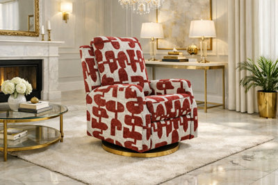 Comfy Living Meadow Electric Recline Chair Red/white - image 1
