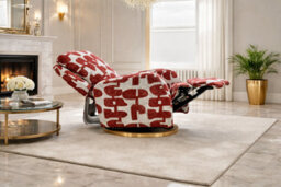 Comfy Living Meadow Electric Recline Chair Red/white - thumbnail 2