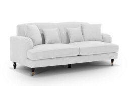 Teddy Boucle Fabric White 3 Seater Sofa - thumbnail 4