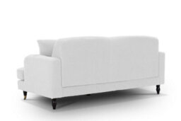 Teddy Boucle Fabric White 3 Seater Sofa - thumbnail 6