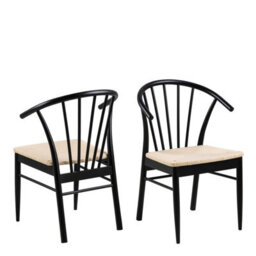 Wyld Haus Krakow Black Round Extending Dining Table With 6 Scandinavian Chairs - thumbnail 7