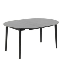 Wyld Haus Krakow Black Round Extending Dining Table With 6 Scandinavian Chairs - thumbnail 2