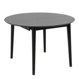 Wyld Haus Krakow Black Round Extending Dining Table With 6 Scandinavian Chairs - thumbnail 3
