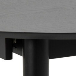 Wyld Haus Krakow Black Round Extending Dining Table With 6 Scandinavian Chairs - thumbnail 5