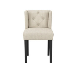 LPD Shay Stone Winged Armless Dining Chair With Anthracite Linen Fabric (1 Per Pack)