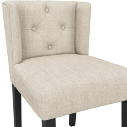 LPD Shay Stone Winged Armless Dining Chair With Anthracite Linen Fabric (1 Per Pack) - thumbnail 5