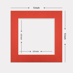 Ak Frames 5X5 Poppy Red Picture Mounts To Fit 3.5X3.5 Aperture Size - Mount Board Only (No Frame Included) - thumbnail 3
