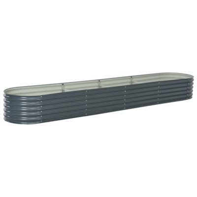 Berkfield Garden Raised Bed 400X80X44 Cm Galvanised Steel Grey - image 1