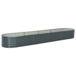 Berkfield Garden Raised Bed 400X80X44 Cm Galvanised Steel Grey - thumbnail 1