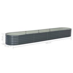 Berkfield Garden Raised Bed 400X80X44 Cm Galvanised Steel Grey - thumbnail 8