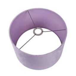Pacific Lifestyle 40Cm Lilac Velvet Cylinder Table Lampshade Elegant Drum Floor Lamp Shade - thumbnail 4