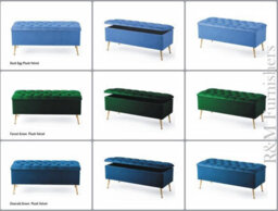 180Cm Amara Chesterfield Ottoman Storage Bench - Plush Velvet Shoes Bench - White Upholstery Footstool Storage With Legs - thumbnail 3