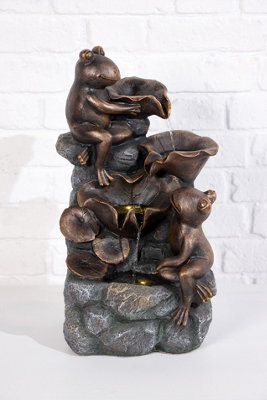 Outdoor Living UK Altico Bronzed Frogs Water Feature Without Cover
