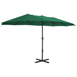 Berkfield Outdoor Parasol With Aluminium Pole 460X270 Cm Green - thumbnail 2