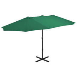 Berkfield Outdoor Parasol With Aluminium Pole 460X270 Cm Green - thumbnail 1