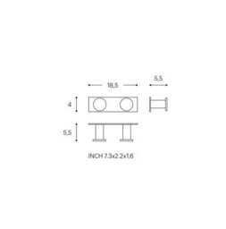 Cosmic Double Towel Hook, Robe Hook, Coat Hook, Supports Up To 5Kg, Chrome, Anti-Corrosion, Architect Collection - thumbnail 6
