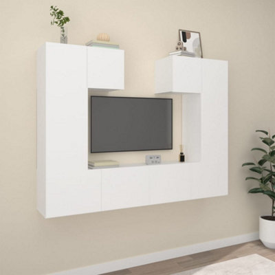 Berkfield 6 Piece Tv Cabinet Set White Engineered Wood - image 1