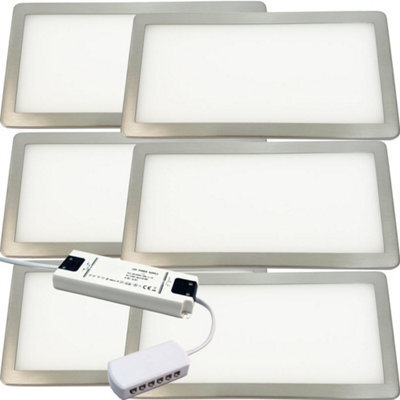 Brushed Nickel Ultra-Slim Led Under Cabinet Light Kit - 6X Natural White 5W Lights With 30W Driver - image 1