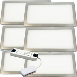 Brushed Nickel Ultra-Slim Led Under Cabinet Light Kit - 6X Natural White 5W Lights With 30W Driver - thumbnail 1