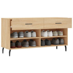 Walplus Shoe Bench Sonoma Oak 102X35X55 Cm Engineered Wood - thumbnail 4