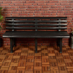 Urbn-Living Urbnliving 3 Seater Classic Garden Plastic Bench Outdoor Patio Deck Picnic Furniture 1.45M(Width), Anthracite - thumbnail 5