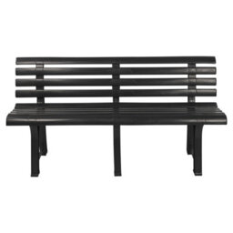 Urbn-Living Urbnliving 3 Seater Classic Garden Plastic Bench Outdoor Patio Deck Picnic Furniture 1.45M(Width), Anthracite - thumbnail 1