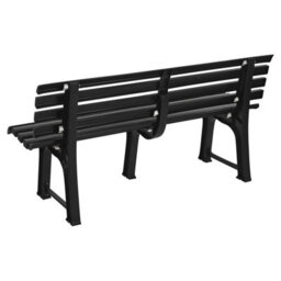 Urbn-Living Urbnliving 3 Seater Classic Garden Plastic Bench Outdoor Patio Deck Picnic Furniture 1.45M(Width), Anthracite - thumbnail 3