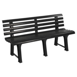 Urbn-Living Urbnliving 3 Seater Classic Garden Plastic Bench Outdoor Patio Deck Picnic Furniture 1.45M(Width), Anthracite - thumbnail 2