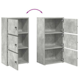 Berkfield Bookcase Concrete Grey 40X24X77 Cm Engineered Wood - thumbnail 8