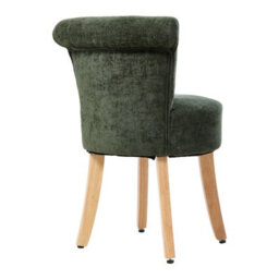 Living And Home Modern Green Chenille Vanity Stool With Rubberwood Legs, 43Cm W X 43.5Cm D X 70Cm H - thumbnail 3