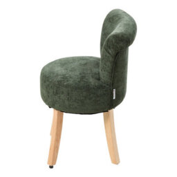 Living And Home Modern Green Chenille Vanity Stool With Rubberwood Legs, 43Cm W X 43.5Cm D X 70Cm H - thumbnail 2