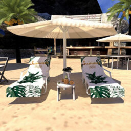 Beach Chair Cover, Microfiber Lounger Towel With Side Pockets For Mat, Vacation Or Pool Cover - thumbnail 3
