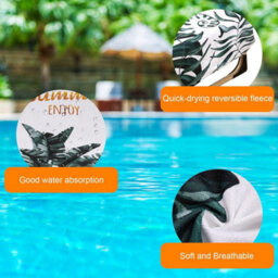 Beach Chair Cover, Microfiber Lounger Towel With Side Pockets For Mat, Vacation Or Pool Cover - thumbnail 2