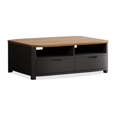 Furniture 48 Brahms Oak And Charcoal Painted 4 Drawer Coffee Table