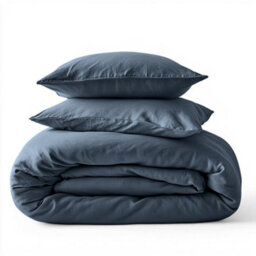 Where Saints Go Ltd Duvet Cover & Pillowcase Set - Denim Blue - Washed Cotton - Single - thumbnail 3